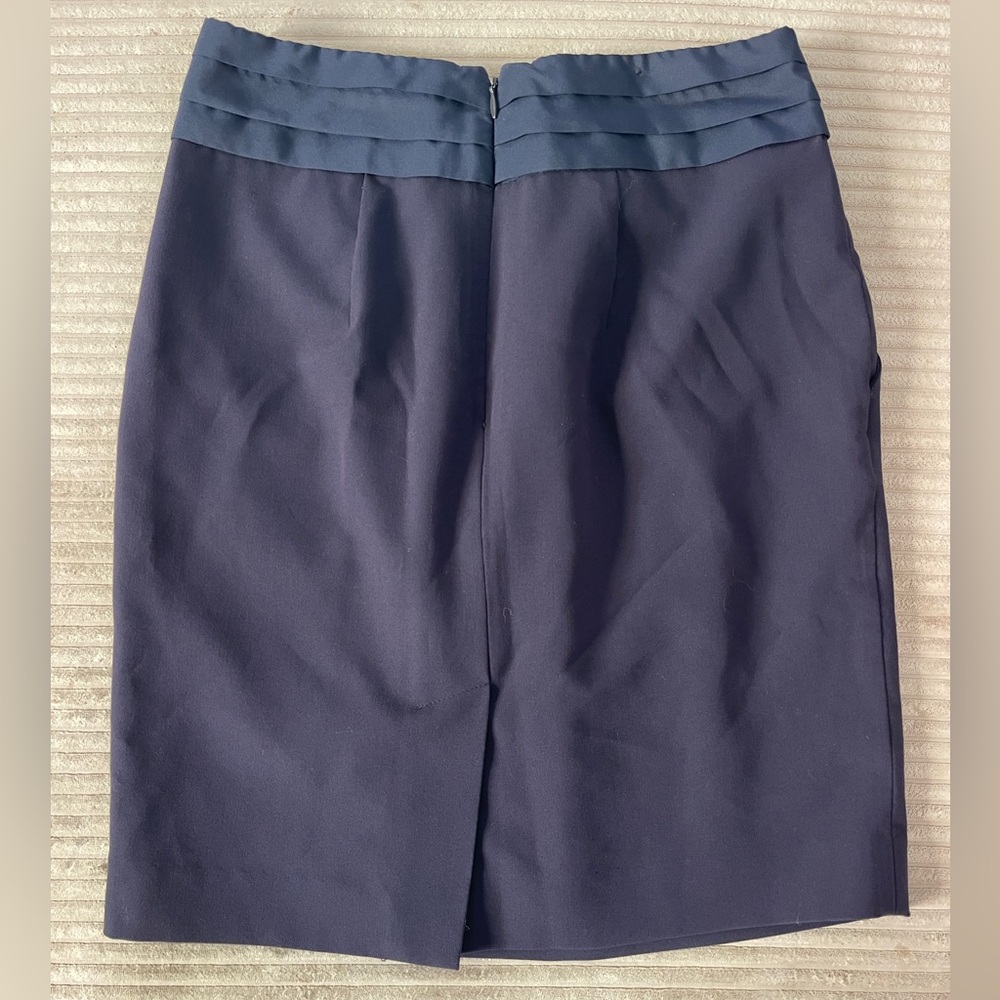Professional Office Pencil Skirt with Pockets Navy Blue - Picture 4 of 4